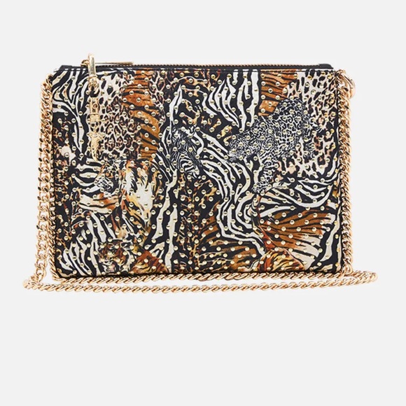 CAMILLA *What’s New Pussycat* silk animal print chain crossbody shoulder bag - Picture 3 of 9